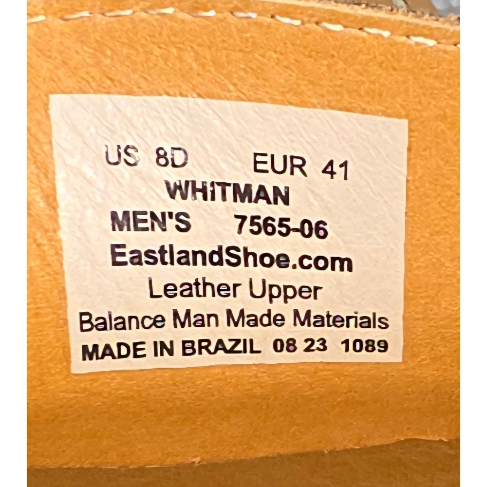 Eastland Whitman Camel Leather Driving Loafers Men's 8 Slip On Shoes - Picture 11 of 11
